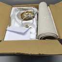 24" Boho Chandelier, Tapered Fabric Drum and Antique Gold Accents Paint Finish Shade Pendant Lighting for Nursery Room Dining Room Living Room Kitchen