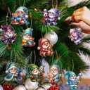 2 x Generic Christmas Wooden Gnome Animal Ornaments, Handcrafted Holiday Decorations, 3.15 Inch, 36 Pack, 12 Unique Designs with Hemp Rope for Tree, Home Decor