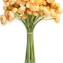 Ling's moment Ranunculus Artificial Flower, Faux Silk Mini Ranunculus Flowers for DIY Bouquet, Bulk Fake Wedding Filler Flowers for Centerpieces Arrangements Bridal Shower Decorations, French Yellow