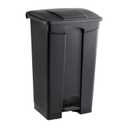 Safco Step On Plastic Trash Can with Foot Pedal, 23 Gallon Garbage Can for Kitchen, Indoor or Outdoor Use, Hands Free, Black