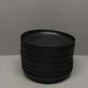 LIYH 20 Pcs Wheat Straw Black Plastic Plates - 9 Inch Unbreakable Dinner Plate Reusable, Dishwasher & Microwave Safe, Camping Outdoor Plates