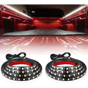 LivTee Truck Bed Lights, 2PCS 60 Inch 12V LED Light Strip with On-Off Switch Blade Fuse, 2-Way Splitter, Pickup Truck Accessories for Men - IP68 Waterproof