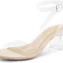 DREAM PAIRS Women's Open Toe Ankle Strap Low Block Chunky Heels Sandals Party Dress Pumps Shoes, 9