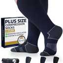Pembrook Plus Size Compression Socks for Women Wide Calf - 3 Pairs, 20-30mmHg Extra Wide Calf Compression Socks, Up to XL