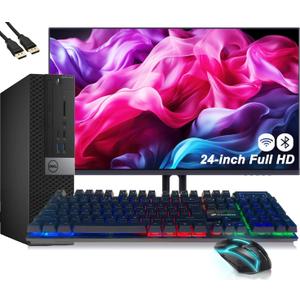 Dell OptiPlex 5040 SFF Desktop Computer PC Bundle Setup with New 23.8" FHD Monitor, Inter Core i5-6600 3.3GHz, 8GB RAM, 256GB SSD, Keyboard & Mouse, Wi-Fi, Bluetooth, Windows 11 Pro 