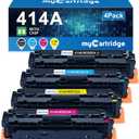414A Toner Cartridges 4 Pack (with Chip) Compatible Replacement for HP 414A 414X for Color Laserjet Pro MFP M479fdw M479fdn M479dw Pro M454dw M454dn M479 M454 Printer Ink W2020A W2020X High Yield