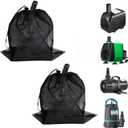 2 Pcs 8" x 10" Pond Pump Cover Filter Bag, Black Media Bag Large Pump Mesh Bag for Outdoor Water Ponds Filters, Water Filter Pump, Outdoor Ponds, Garden, Swimming Pool (2, 8" x 10")