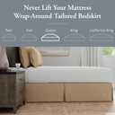 Bed Makers Never Lift Your Mattress Wrap Around Bed Skirt, Classic Style, Low Maintenance Wrinkle Resistant Fabric, Traditional 14 Inch Drop Length, Queen, Mocha