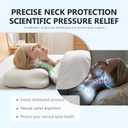 Cloud Pillow, Ergonomic Memory Foam Cervical Neck Support Pillow with Breathable Pillowcase, Adjustable Dual-Height Design for Side Back Stomach Sleepers (White)