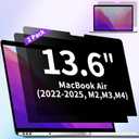 2-Pack Privacy Screen Protector for MacBook Air 13.6 Inch (2022-2025, M2, M3, M4)  Matte Laptop Privacy Screen Anti Blue Light Glare Filter for Models A2681 A3113 A3240