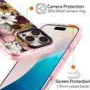 for iPhone 16 Pro Case Cute - Compatible with Magsafe - Durable Shockproof 6.6 ft Drop Impact Phone Case - Funny Sunflower Design (6.3") Glitter Pink