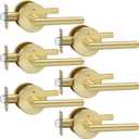 Haidms 6 Pack Gold Door Handles - Brushed Gold Interior Door Lever, Bathroom/Bedroom Privacy Door Handle, Heavy Duty Modern Style