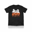 Potia Halloween Shirts for Women Halloween Spooky Ghost TShirt Funny Spooky Season Print Tee Tops Black, Size Large, Black 