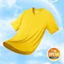 MAGCOMSEN Men's UPF 50+ Sun Protection Shirts V Neck Short Sleeve T-Shirt Quick Dry Swim UV Shirt Summer Workout Rash Guard