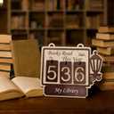 Books Read This Year Counter SignBook Counter Tracker, Wooden Hanging Library DecorBookish Gifts Accessories for Book Lovers,Bookworm, Bookclub, Stocking Stuffers