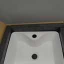 Vessel Sink 16"x12" Bathroom Rectangular Sink White with Faucet Hole, 15.9"x12"