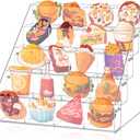 5 Tier Clear Acrylic Sticker Display Stand 20 Pockets Stamp Holder Organizer for 4'' Large Stickers Vendors Small Business Supplier Events, Trade Shows, Classroom