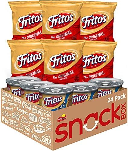Frito Lay Fritos Original Chips and Bean Dip Cans Variety Pack, (Pack of 24) EXP: JUL/14/2026