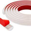 39 Inch Flexible Shower Threshold Water Dam, Self-Adhesive Collapsible Waterproof Seal Strip, Shower Pan Water Stopper Barrier, Shower Base Water Guard for Bathroom Tile, Bathtub and Wet Floor