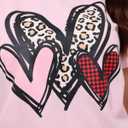 Valentines Day Shirt for Women Love Heart Printed T-Shirts Casual Summer Tee Tops (M)