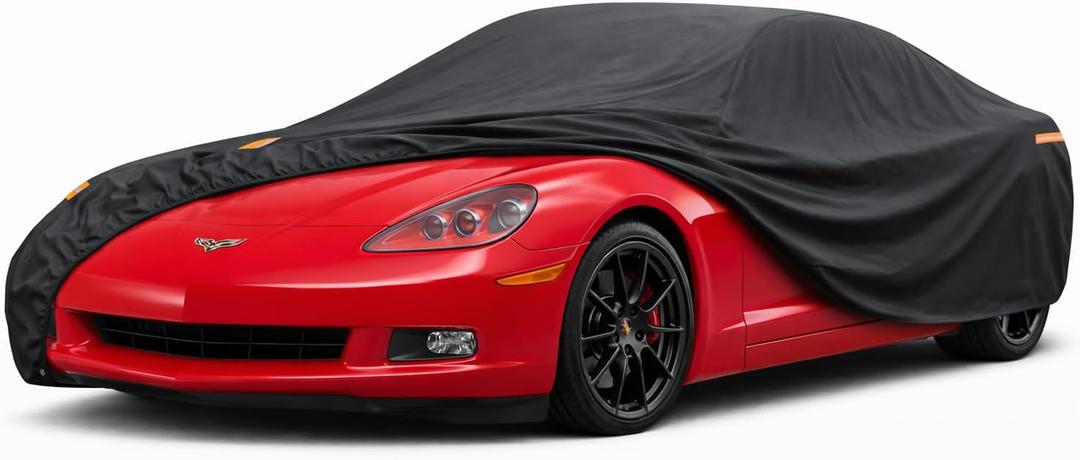 Coupe Car Cover Waterproof All Weather, 6 Layers Heavy Duty Material Universal Fit for Porsche 718 Box-Ster/Cayman, 911 Carrera/Turbo, Chevy C4 C5 C6 C7, Dodge Viper, Jaguar F-Type (A1-Fit Coupe/Cabrio Length up to 178 inchs)