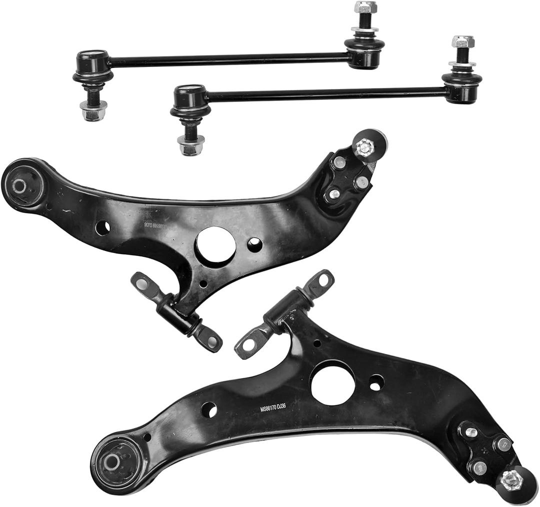 4pc Front Lower Control Arm Ball Joint Sway Bar for 2004 2005 2006 2007 2008 2009 2010 Toyota Sienna