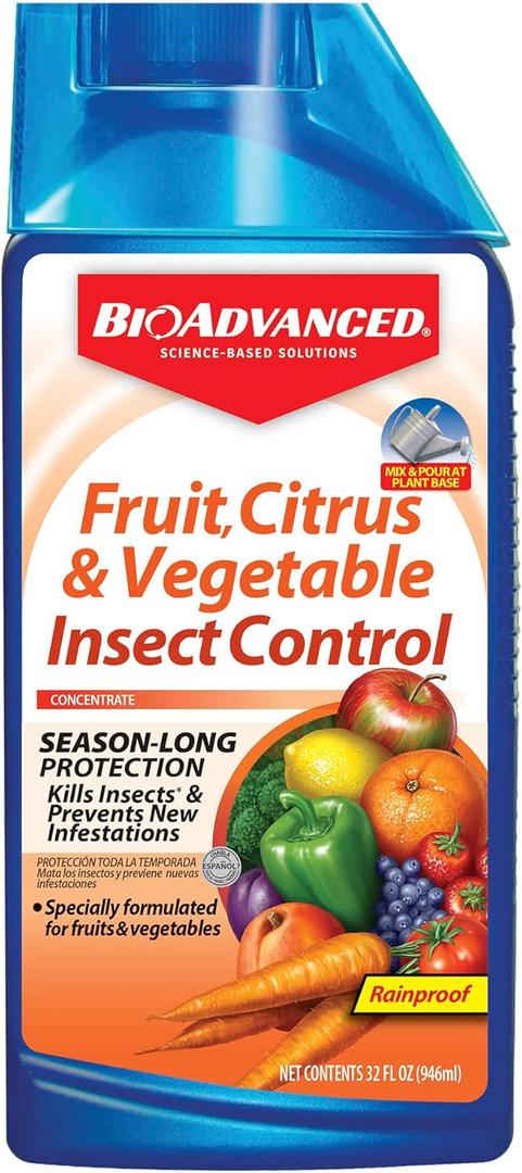 BIOADVANCED 701520A Fruit, Citrus & Vegetable Insect Control for Edible Gardening Concentrate, 32-Ounce BIOADVANCED 701520A Fruit, Citrus & Vegetable Insect Control for Edible Gardening Concentrate, 32-Ounce