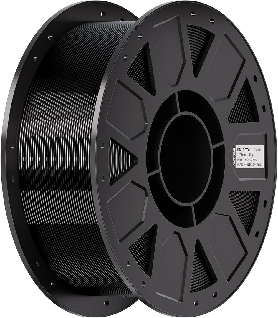 Creality Ender PETG 3D Printer Filament 1.75mm 1KG (2.2lbs), High Precision, Strong Toughness, Odorless, Better Flow, Moistureproof 3D Printing Ender PETG Filament, Black