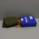 MIULEE Olive Green Sheer Curtains Linen Textured 84 Inches Long 2 Panels for Bedroom Living Room, Semi Transparent Farmhouse Rod Pocket Light Filtering Voile Window Drapes, W 42 x L 84 inch Length