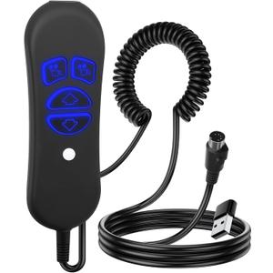 Lift Chair Remote Replacement, 4-Button Dual Motor Remote for Lift Chair & Recliner Replacement Parts, LED Backlight, USB Charging Port & Type-C Adapter, Recliner Hand Control, Universal 5-Pin Plug