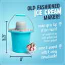 Nostalgia Electric Ice Cream Maker - Old Fashioned Soft Serve Ice Cream Machine Makes Frozen Yogurt or Gelato in Minutes - Fun Kitchen Appliance - Blue - 4 Quart