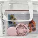 ONEART Travel Clear PVC Bag, Waterproof Toiletry Bag Makeup Pouch, Transparent Organizer with Zipper Handle Straps,Clear-White