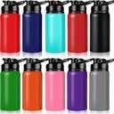 10 Pcs Aluminum Water Bottles Bulk, Multicolor Outdoor Sports Water Bottles, 17 oz Reusable Aluminum Bottles, Lightweight Sports Bottle with Snap Lids for Hiking Gym Travel Fishing Cycling