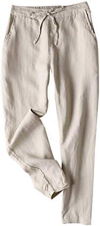 Tanming Linen Pants for Women Summer Casual High Waisted Drawstring White Beach Pant S