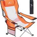 Sportneer Portable Beach Chair for Adults - Position Recliner with Cup Holder, Side Pocket & Carry Bag, Compact Folding Chair with Lumbar Support for Camping, Beach, Festivals