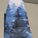 Mountain Shower Curtain Sets, Navy Blue Shower Curtains for Bathroom, Nature Woodland Forest Waterproof Pine Tree Bathroom Decor for Men, Polyester Fabric with Hooks, 72x72 in
