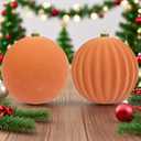 LANGXUN 2 Pcs 8 Inch Extra Large Velvet Christmas Ball Ornaments - Shatterproof Hanging Christmas Tree Decorations for Xmas Holiday Party Wedding Home Decor (Rose Gold)