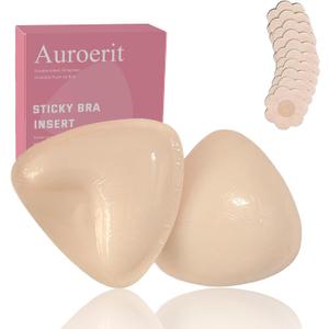 Sticky Bra Inserts,Reusable and Waterproof Double Sided Push Up Sticky Bra for Women Dresses Bikinis, Size: B
