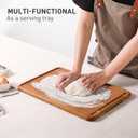 Extra Large Bamboo Cutting Board Set Over Sink Nice Solid Thick Wood Juice Groove Chopping Board Big Best Hardwood Counter Organic Vegetable Kitchen Gadgets Apartment Essentials(17.5" x 12" x 0.8")