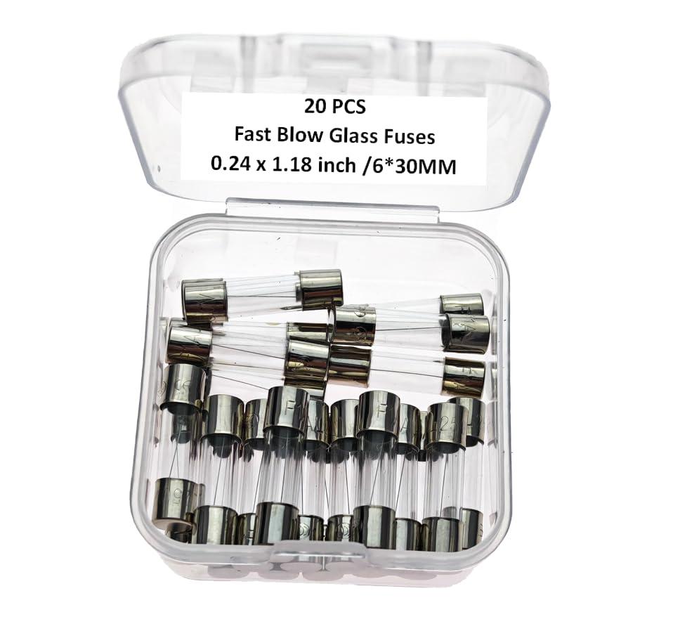 Carbon-14 100A, 100A Fuse, 100A250V, 100A250V Fuse, F100A250V Fuse, F100A Fuse, F100A Fuses, F100A250V, 100MA Fuse, F100MA Fuse, 100A Fast Blow Fuse, 100A Glass Quick Fast Blow Fuse, 6 * 30MM(20pcs)