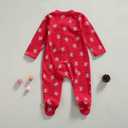 6 x One opening Newborn Baby Boy Girl Zipper Footies Pajamas Pjs Ribbed Solid Long Sleeve Romper Jumpsuits Footed Sleep and Play, Size 60