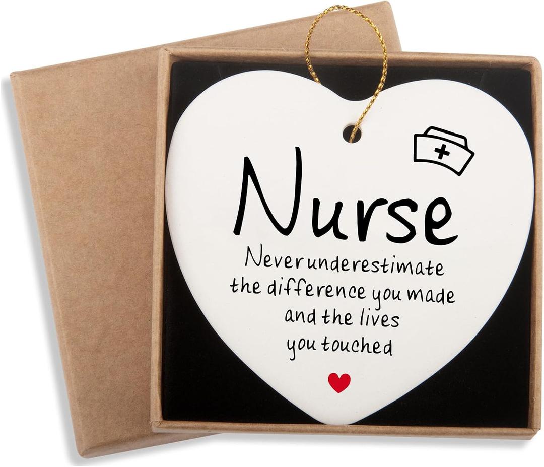 Ceramic Heart Keepsake for Nurse Appreciation, Retirement, and Practitioner - Thank You Gift for Women