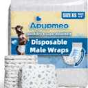Dog Diapers Male Wraps, Disposable Male Dog Diaper, Super Soft Absorbent Doggie Diapers for Boy Dogs with Incontinence Marking or Excitable Urination(XS, 50)