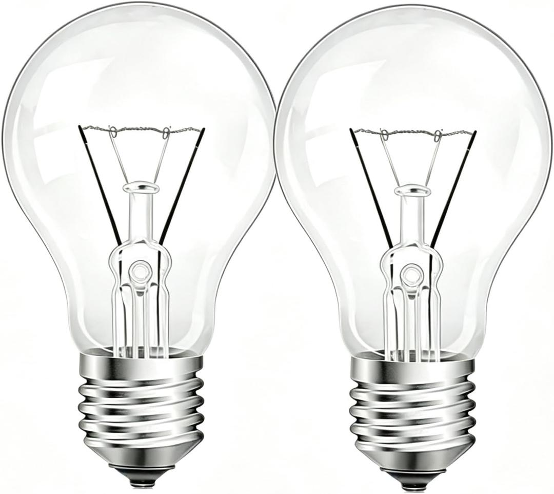 40 Watt Incandescent Light Bulbs, E26 A19 40W Stepless Dimming Light Bulbs 400lm, 3000K Soft Warm White, Vintage Clear Glass Incandescent Filament Bulb for Home (2 Pack)