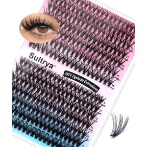 10 x DIY Lash Extensions 30D+40D Natural Volume False Eyelashes Soft Black Imported Lashes Lightweight Individual Cluster Lashes for Everyday Wear at Home Application (280 pcs, 9-16mm, 30D+40D)