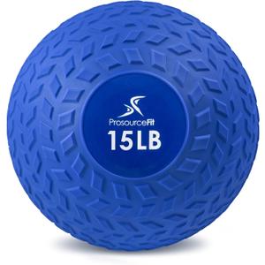 ProsourceFit Slam Medicine Balls 15lbs Smooth and Tread Textured Grip Dead Weight Balls for Strength and Conditioning Exercises, Cardio and Core Workouts