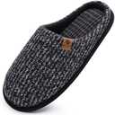 ONCAI Men's House Slippers Memory Foam Slip-On Warm Cozy Scuff Home Bedroom Shoes with Indoor/Outdoor Rubber Soles US Size 11