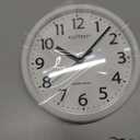 Caysie 6 Inch Waterproof Bathroom Shower Clock, Hanging or Standing Silent Battery Operated Quartz Magnetic Wall Clocks for Kitchen, Bathroom, Home (White)