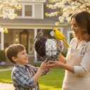 Handmade Fiber Bird Nesting Heart, Refillable Birds Haven 1 Heart Shape Hummingbird Nesting and 2 Bags of Nest Materials, Winter Fowl Gifts Animal Hummingbirds Lovers Home Garden Yard (1Set)