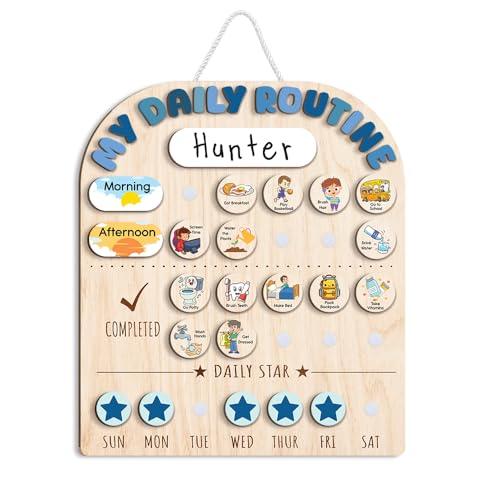 Wooden Chore Chart for Kids, Wooden Daily Routine Chart for Kids, Visual Schedule for Kids, Chore Reward Chart, Bedtime Morning Routine Chart for Toddlers